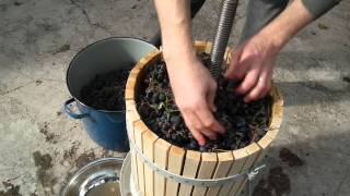 How to make grape juice with a traditional wine press [upl. by Oner]