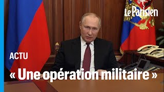 Vladimir Poutine annonce «une opération militaire» en Ukraine [upl. by Nnav662]