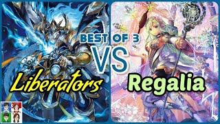 Gold Paladin Bluish Flame Liberators VS Genesis Regalia  Cardfight Vanguard V Premium Best of 3 [upl. by Koloski]