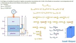 10 Presión manométrica Ejercicio 6 Cálculo de altura de un fluido [upl. by Aniretac633]