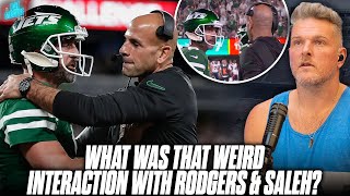 What Was That Weird Interaction With Aaron Rodgers amp Saleh In The 3rd Quarter  Pat McAfee Reacts [upl. by Sylvanus]