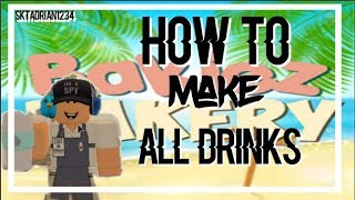 How to make all drinks  At Bakiez Bakery  ROBLOX [upl. by Mccafferty]