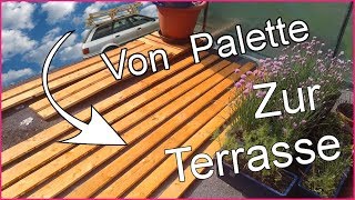 Boden für Terrasse aus ein paar Paletten [upl. by Hahsi]