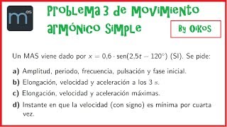 Problema 3 sobre movimiento armónico simple MAS Física [upl. by Anilejna102]