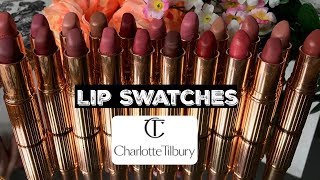 Charlotte Tilbury Lipstick Collection Swatches [upl. by Staffan]