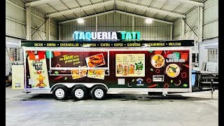 foodtrailer  remolques RDN 8x26pies wrap taqueria Tati virginia [upl. by Elnukeda]