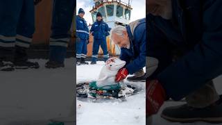 A baby whale cries out pleading with the ships crew to free it from the nets grasp sealife [upl. by Audra439]