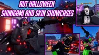 AUT HALLOWEEN UPDATE SHINIGAMI SHOWCASE  SKINS AND MORE  A UNIVERSAL TIME [upl. by Cyndy954]