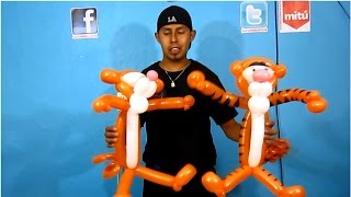 tigger de globos  tigger balloon twisting Decoraciones con globos [upl. by Cirederf232]