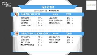 Haslingden CC 1st XI v Middleton CC Lancashire 1st XI [upl. by Ahcsap47]