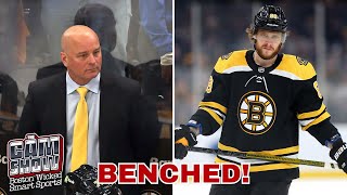 David Pastrnak BENCHED by Jim Montgomery Against Seattle is the quotBruin Wayquot Dying  The Cam Show [upl. by Esorylime]