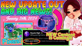 ROYALE HIGH IS POSTING A TRAILER FOR BIG THINGS TOMORROW NEW UPDATE OUT NOW ROBLOX News [upl. by Leinad193]