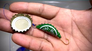 DIY FISHING LURE USINNG BOTTLE TOP [upl. by Otanutrof]