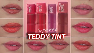 ALL SHADES SWATCHES  Maybelline Superstay Teddy Tint [upl. by Nitsoj]