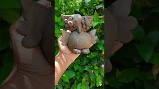 মাটি দিয়ে পেঁচা তৈরি করলাম।short viralvideo views craft clay art minivlog pottery diy [upl. by Feingold]