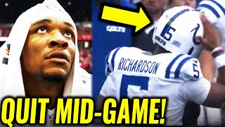 Colts QB Richardson QUITS MID Game for Being quotToo Tiredquot [upl. by Aenert]