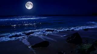 Fall Asleep On A Full Moon Night With Calming Wave Sounds  9 Hours of Deep Sleeping on Mareta Beach [upl. by Merriam]