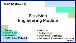 Engineering Module Training 1stday  BOQ BOM WBS RABILL  Farvision [upl. by Luckin]