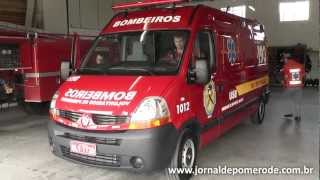 Nova ambulância dos Bombeiros  Reportagem Jornal de Pomerode [upl. by Obmar]