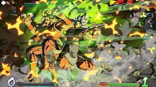 DRAGONBALL FighterZ SSB Gogeta Vegeta DBS Broly vs DBZ Broly Hit Future Trunks [upl. by Yblek534]