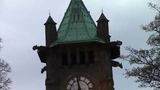 another shot of lindley church bells and clock chiming at 8 pm [upl. by Novonod]