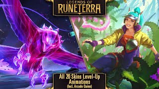 OUTDATED SEE DESC Legends of Runeterra  All 20 Skins Level Up Animations Incl Arcade Quinn [upl. by Daiz]