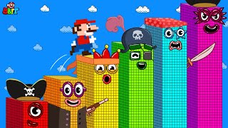 Pattern Palace Can Mario and Numberblocks 1 vs GIANT PIRATE Numberblocks Maze  Game Animation [upl. by Ahusoj]