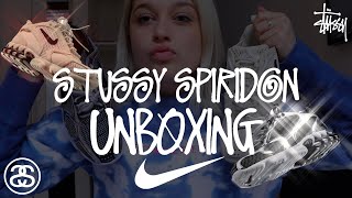 UNBOXING STUSSY X NIKE AIR ZOOM SPIRIDON CAGE 2 SIZING  ON FOOT LOOK [upl. by Mulderig402]