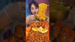 Beautiful Girl Eating Spicy Noodles 🍜 Eggs Chicken 🍗 Meat Challenge shortsasmr [upl. by Nnod310]