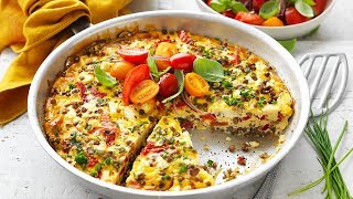 Healthy Lentil and Feta Frittata Recipe [upl. by Ordnasil798]