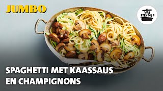 Wat eten we Spaghetti met kaassaus en champignons [upl. by Yeliac843]