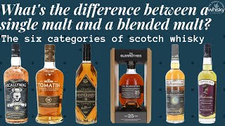 Whats the difference between single malt whisky and blended malt whisky  The 6 types of Scotch [upl. by Jemie]