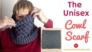 Knitted Unisex Cabled Scarf  Knitting Scarf for Men [upl. by Mariandi]