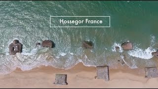 Fly drone above ocean Hossegor Aquitaine France  World War II bunkers in Capbreton France [upl. by Hui]