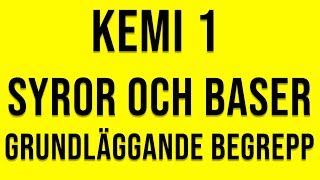 Kemi 1  Syror och baser  grundbegrepp [upl. by Sair902]