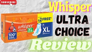 sanitary whisper pads  whisper ultra choice sanitary pads Review [upl. by Edyaw]