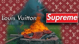 DESTROYING A 4000 LOUIS V x SUPREME HOODIE [upl. by Haceber46]