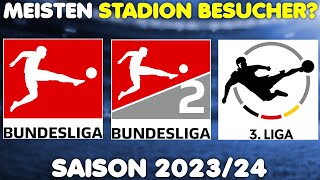 Wer hat die meisten Stadion Besucher 202324 1 Bundesliga bis 3Liga [upl. by Irisa]