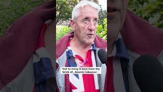 Tommy Robinson supporters take on anti racism protestors shorts [upl. by Ahsinyd]