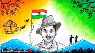 freedom fighter drawing special for Independence DayBhagat Singh drawing [upl. by Carin]