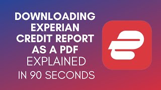 How To Download Experian Credit Report As A PDF 2024 [upl. by Nosraep213]