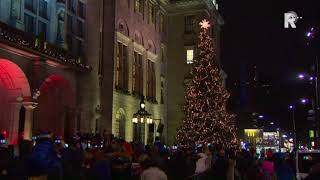 Kerstboom ontstoken op de Coolsingel [upl. by Tirrag]