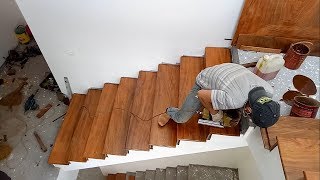 How to build Stairs Building And Installation A Wooden Staircase Treads [upl. by Lion]