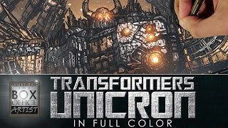 DRAWING TRANSFORMERS UNICRON IN FULL COLOR [upl. by Oca]