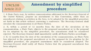 United Nations Convention on the law of the sea Article 313 Amendment by simplified procedure [upl. by Pammi54]