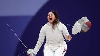 Egyptian fencer Nada Hafez seven months pregnant while competing at Paris 2024 Olympics [upl. by Riggall]