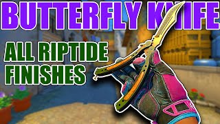 BUTTERFLY KNIFE  ALL RIPTIDEDREAMS amp NIGHTMARES CASE SKINS ★ CSGO Showcase [upl. by Airliah962]