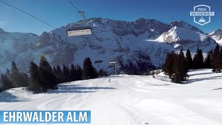 Skigebiet Ehrwalder Alm Piste vom Issentalkopf ins Tal [upl. by Annahsad]