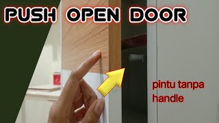 cara pasang push open  push opener for cabinet doors  push open door ikea intalation [upl. by Busey901]