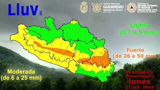 🌧☀️Clima  Pronóstico meteorológico para Guerrero hoy 21 de octubre de 2024 [upl. by Rasure]